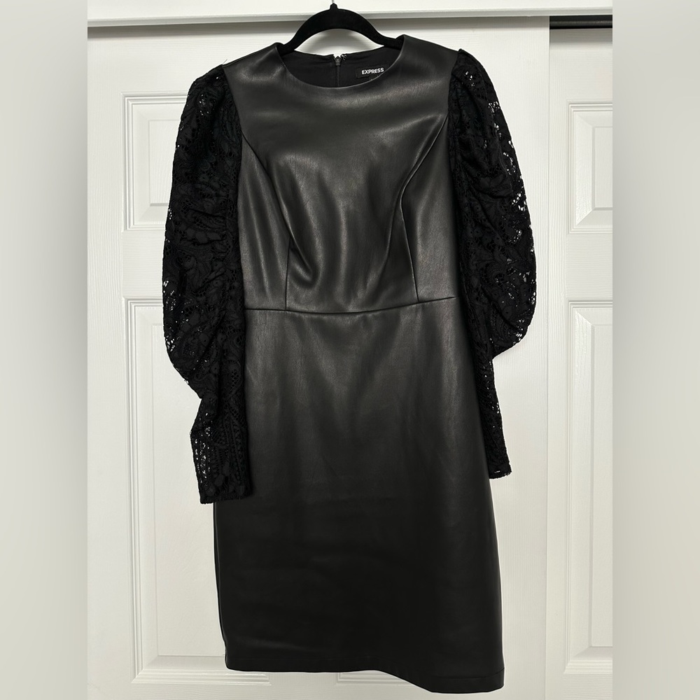 Express, black midi dress.